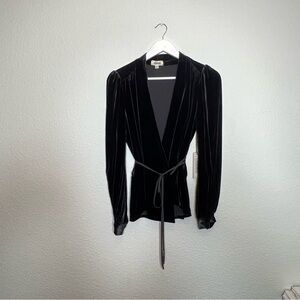 L’agence Black Velvet Wrap Top